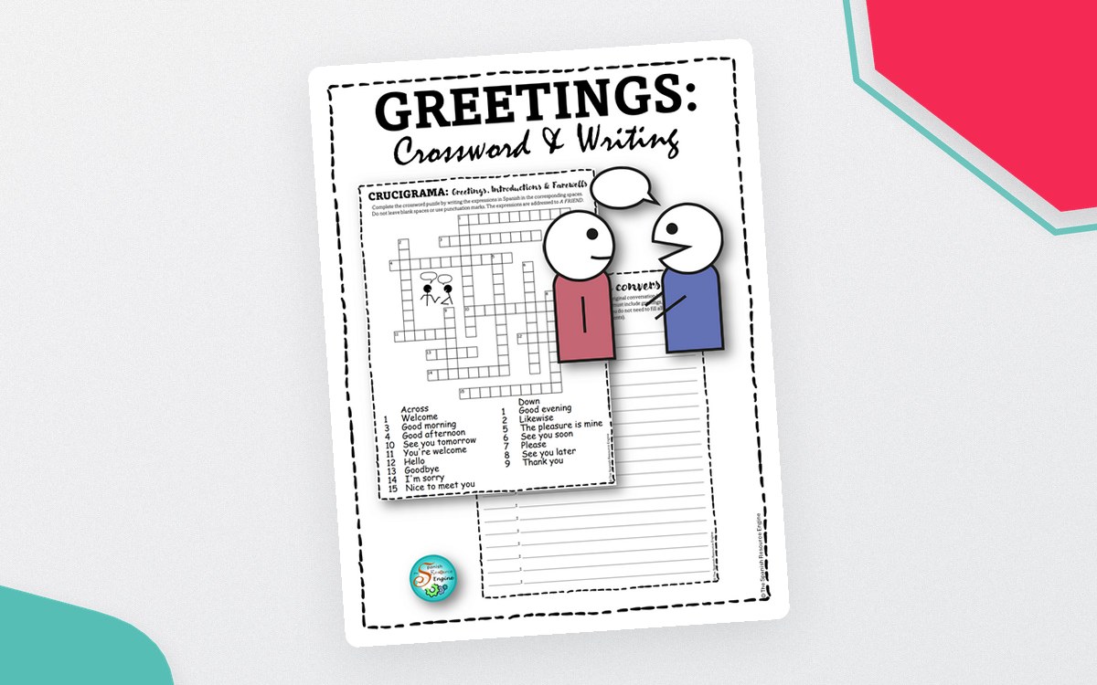 Spanish Greetings Crossword & Conversation Sheet preview