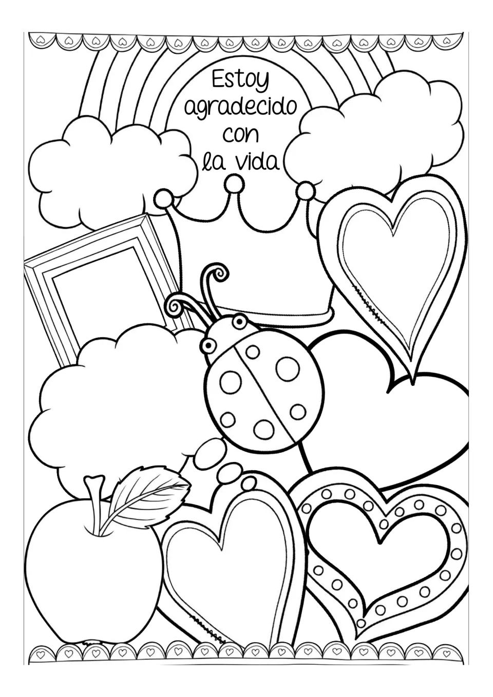 Blank Spanish gratitude template using “agradecido” (grateful), for adding your own reflection headings.