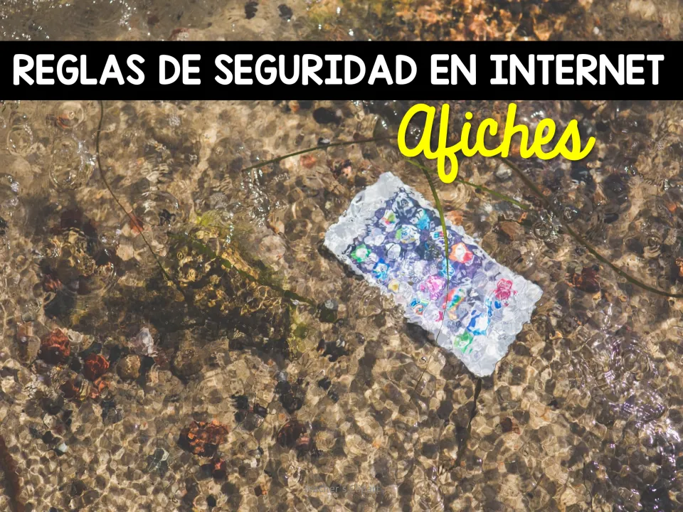 Cover for Spanish internet safety posters titled 'Reglas de seguridad en Internet' (Internet Safety Rules)