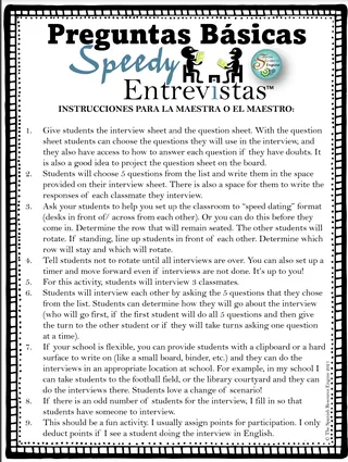 Spanish: Interview Questions – sample page 2