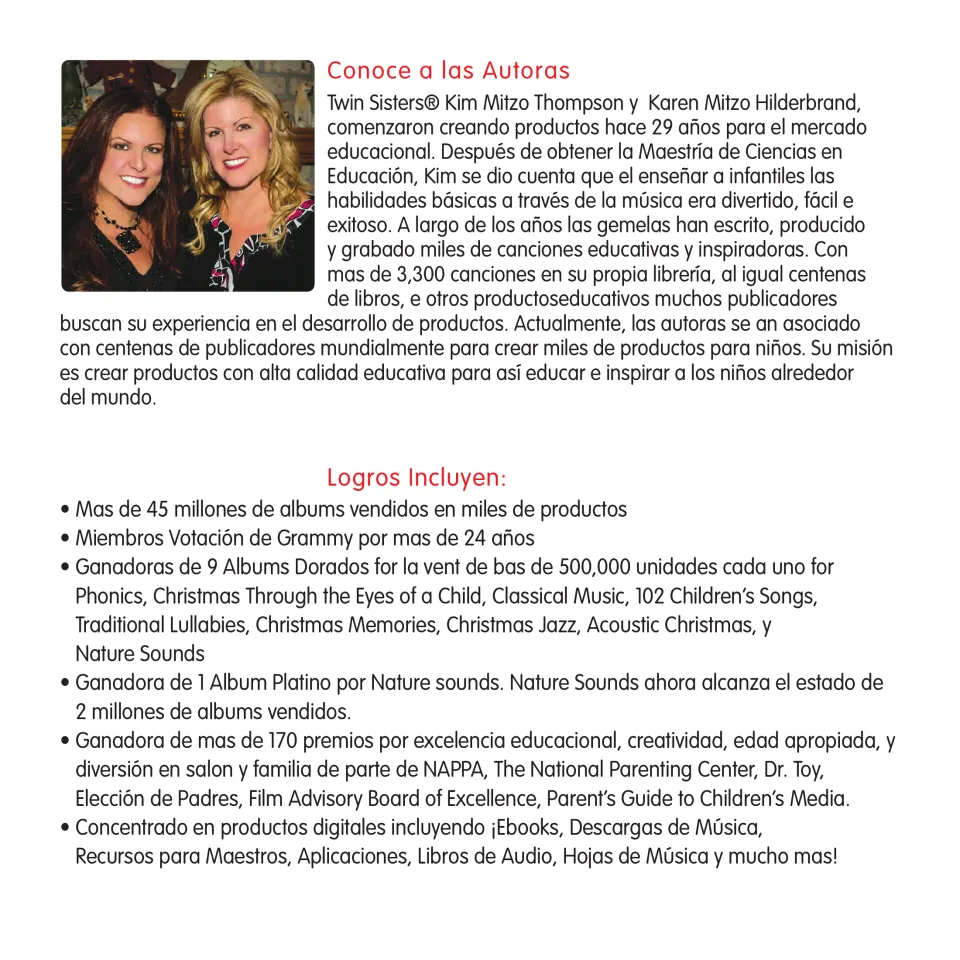 Conoce a las Autoras (Meet the Authors): bio and awards of Twin Sisters Kim Thompson and Karen Hilderbrand