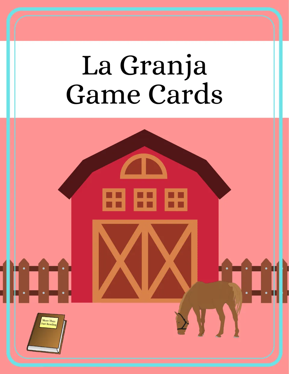 Cover of La Granja Game Cards, a Spanish farm vocabulary resource with decks for Memory and Go Fish