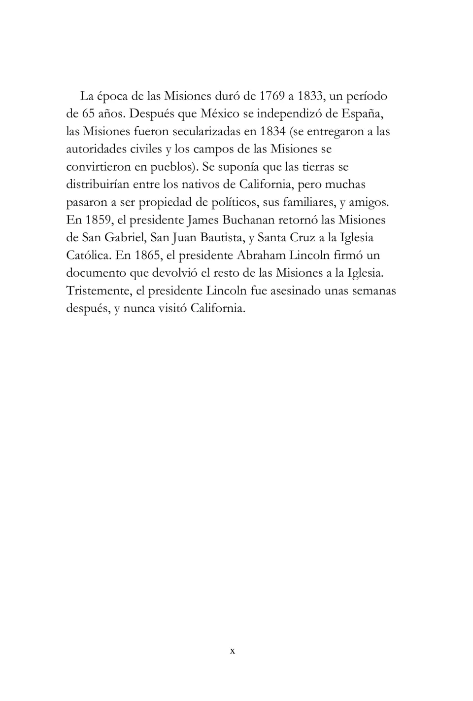 Mission guide history continuation covering secularization, land transfers, and return of missions to the Church