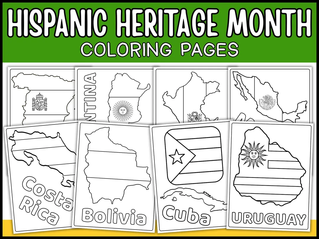 Spanish Speaking Countries Flags Coloring Pages – cover