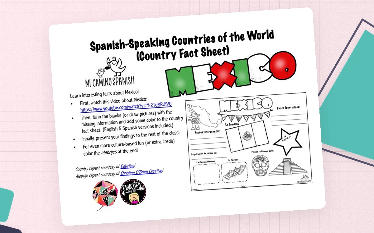 Mexico Country Fact Sheet & Activity – Spanish preview