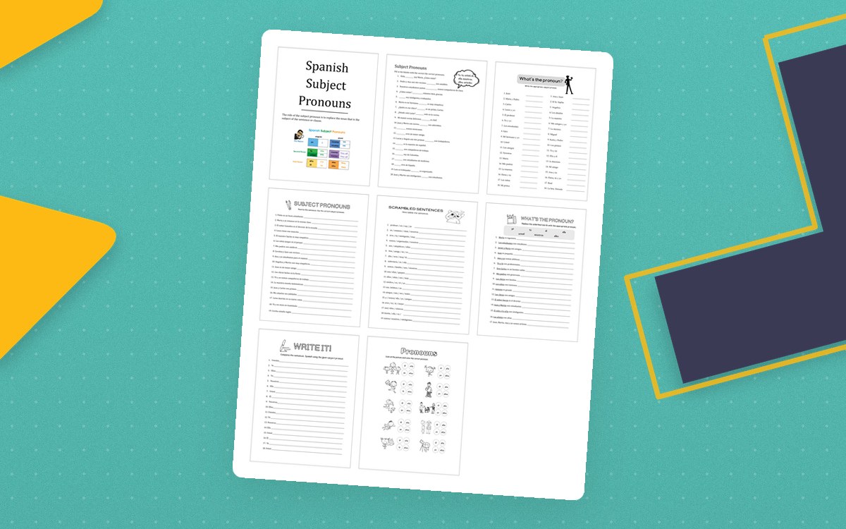 Spanish Subject Pronouns Worksheets preview
