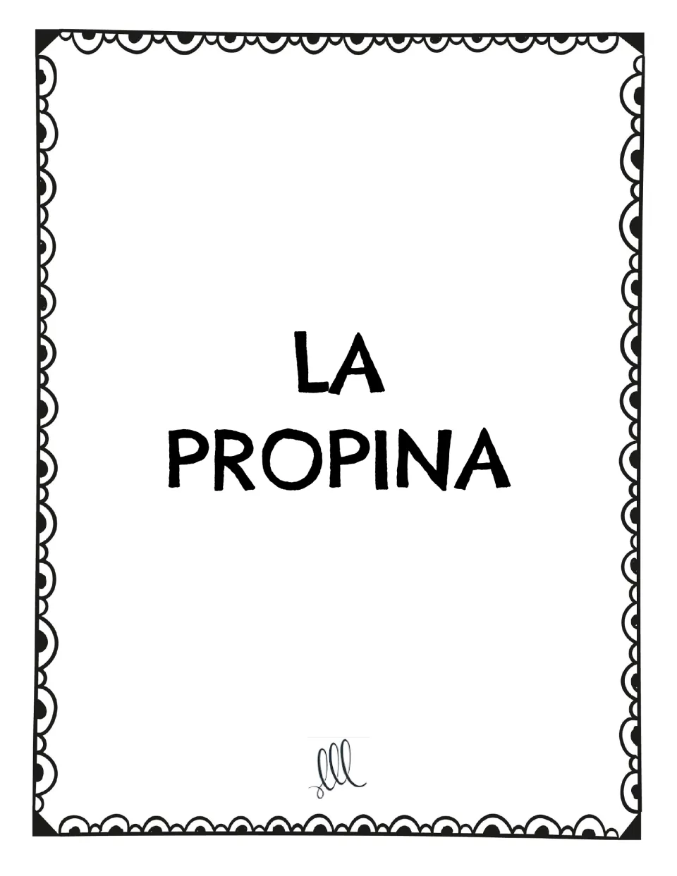 Spanish restaurant speaking game vocabulary card: 'LA PROPINA' (tip), shown as one card on this page