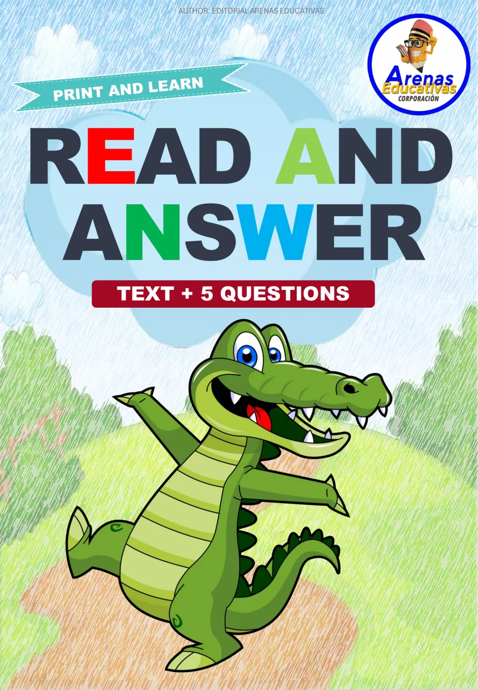 Reading packet cover labeled 'Read and Answer' and 'Text + 5 Questions,' introducing the reading activity