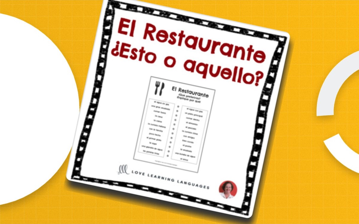 Spanish: This or That? Game - Restaurant Theme preview