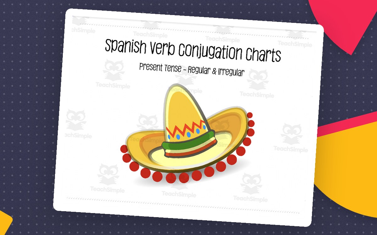 Spanish Verb Conjugation – AR ER IR Chart Set preview
