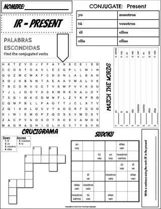 Spanish Verb IR Conjugation – 6-Activity Worksheet – cover
