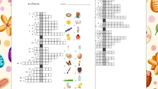 Spanish Vocabulary Crossword about Easter - La Pascua – cover