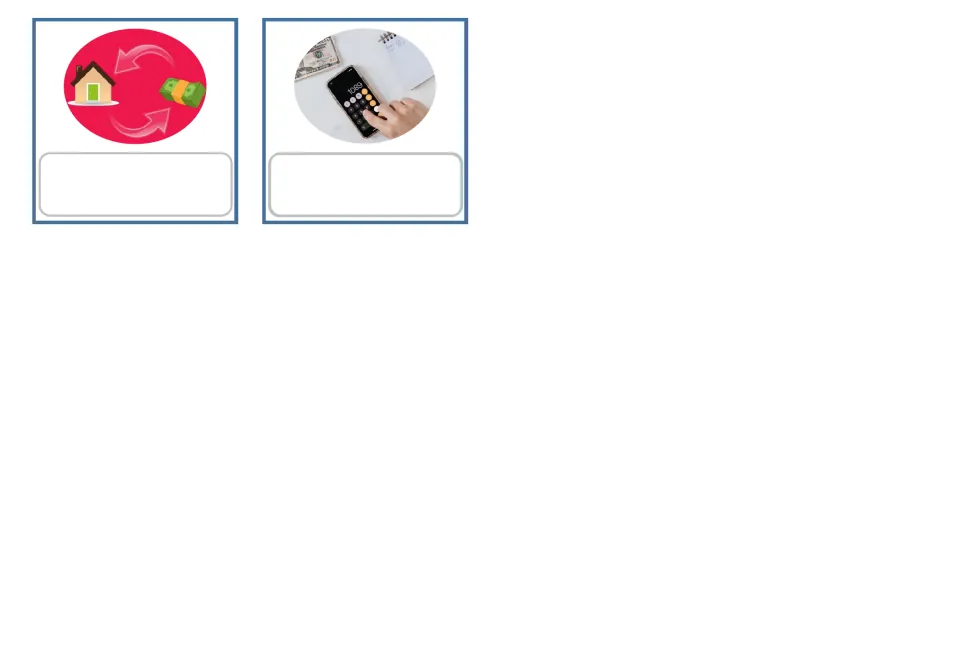 Word-to-picture writing in Spanish: students write the loan and interest vocabulary on two blank picture cards
