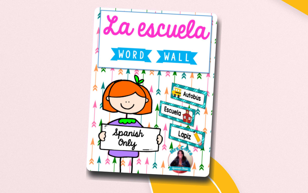 Spanish Word Wall Cards - La Escuela teaching resource preview