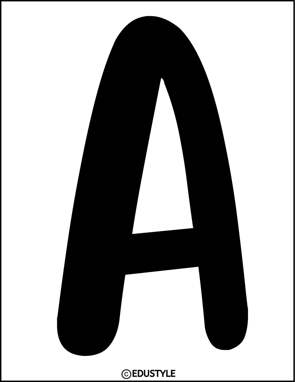 Winter bulletin board or door display letter A in solid black, printed individually as part of the decor kit