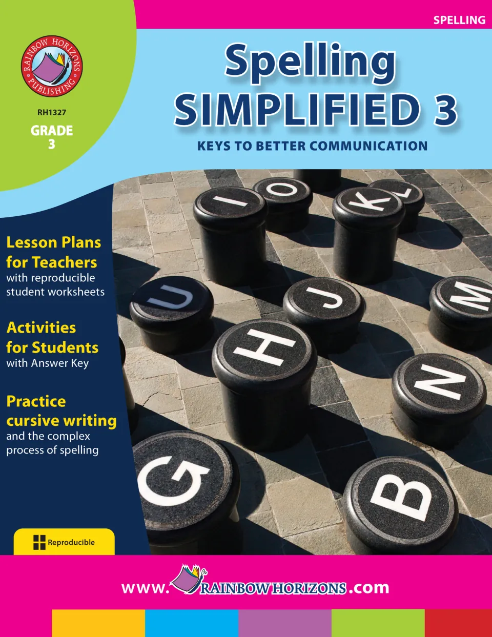 Spelling Simplified 3 cover: Grade 3 spelling lesson plans, student activities with answer key and cursive writing practice