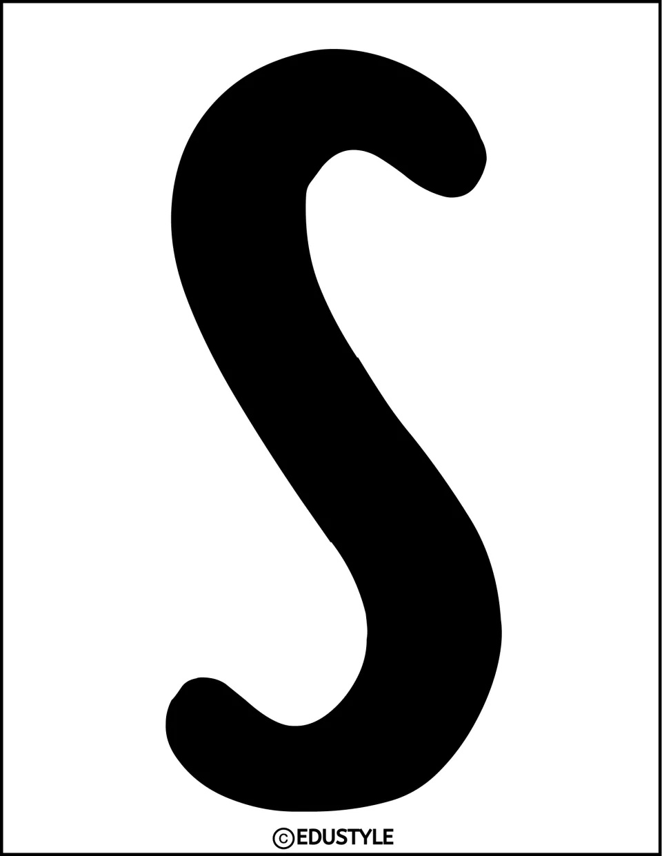 Bulletin board title letter S in solid black, part of the Halloween bulletin board and door decor kit