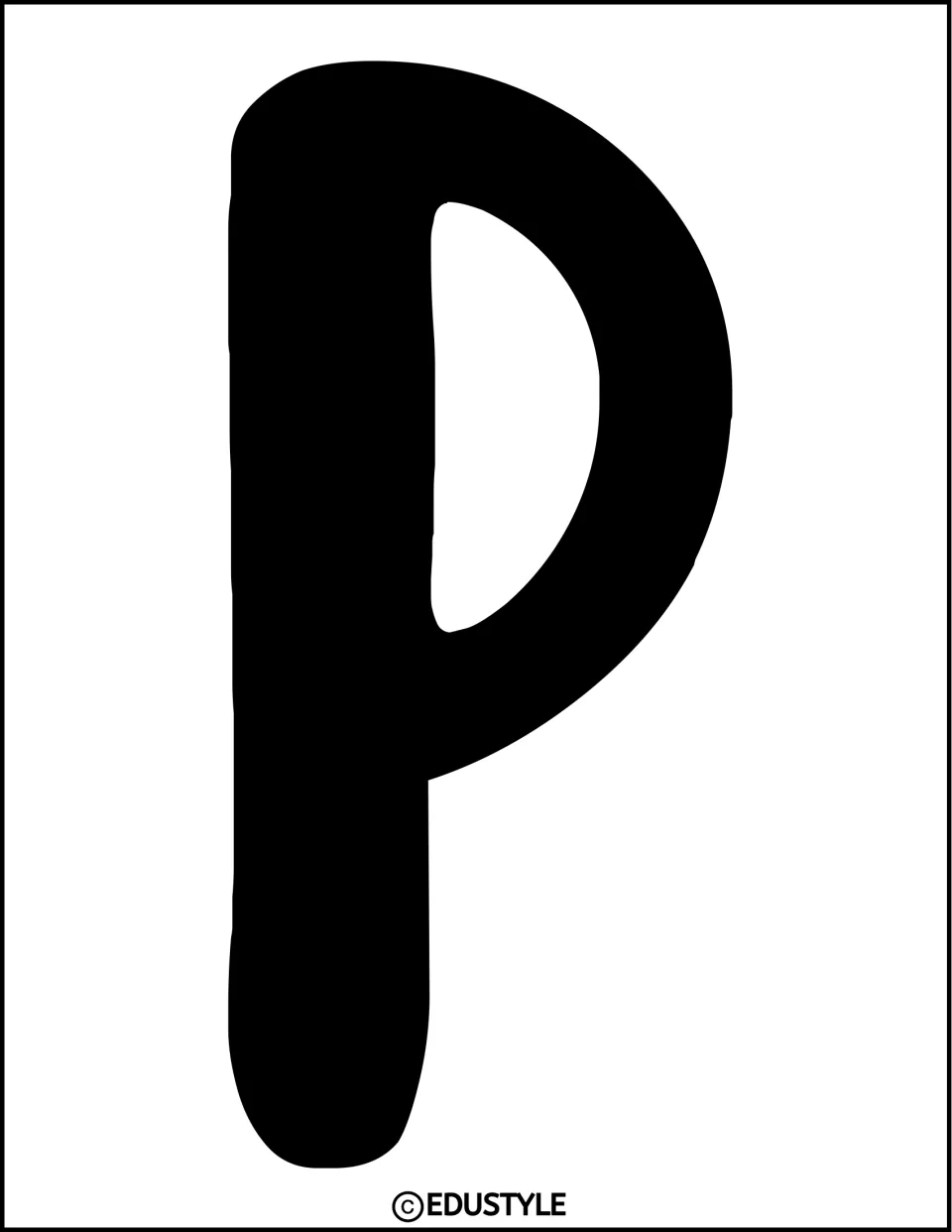 Bulletin board title letter P in solid black, part of the Halloween bulletin board and door decor kit