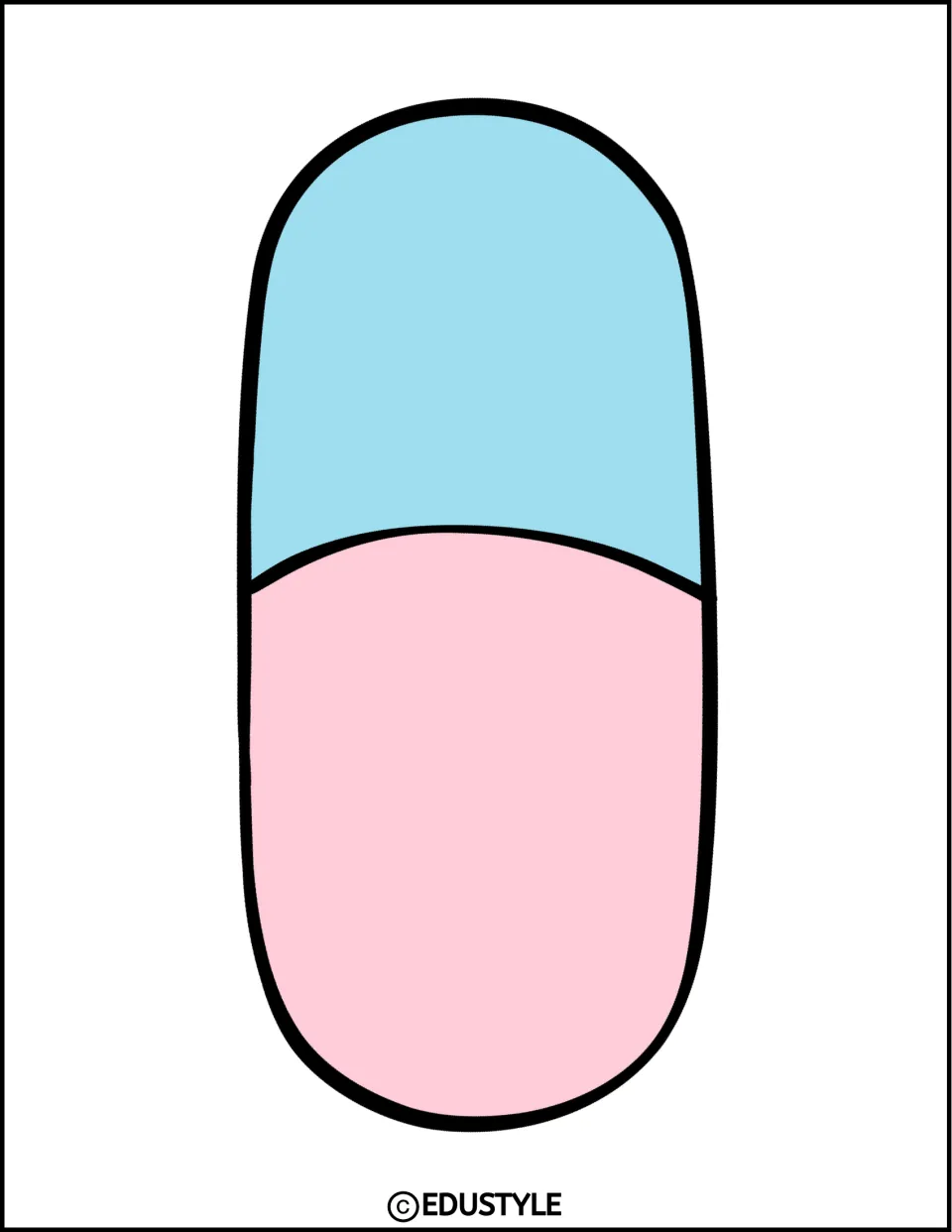 Nurse-themed decor: one large pink and blue medicine capsule to cut out as a single accent piece for the display