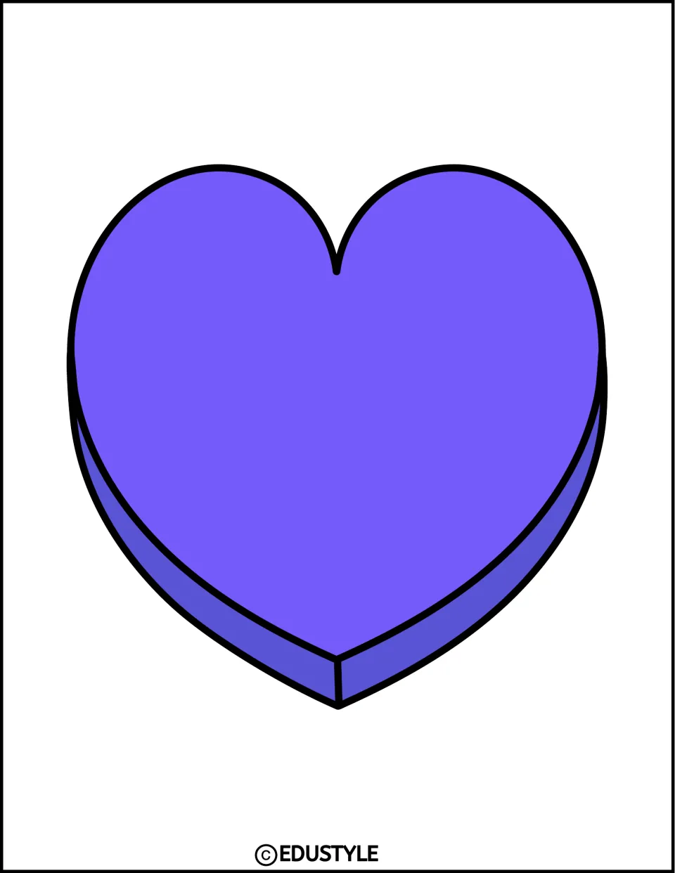 Single purple heart accent from the Valentine's Day display kit, with a blank center for a class name