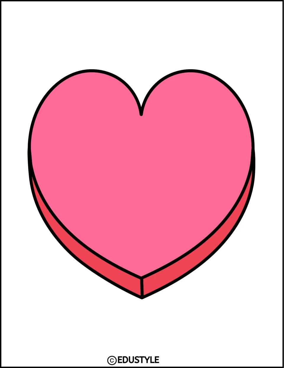 Single pink heart accent from the Valentine's Day display kit, with a blank center for a class name
