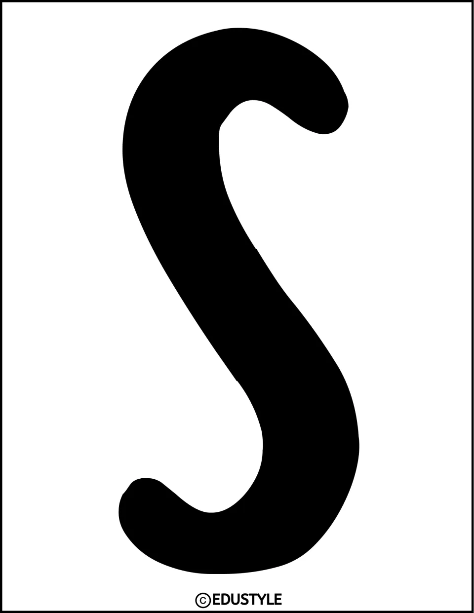 Solid black letter S cutout for the kindness display lettering in the bulletin board and door decor kit