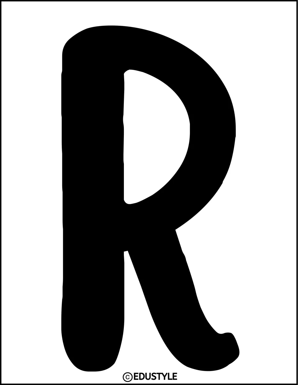 Solid black letter R cutout for the kindness display lettering in the bulletin board and door decor kit