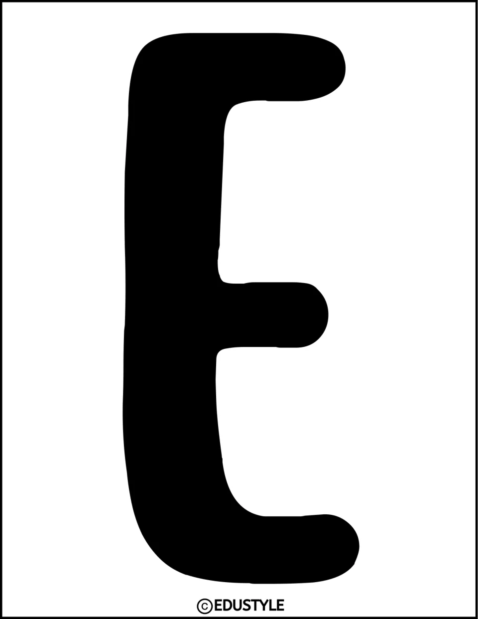 Solid black letter E cutout for the kindness display lettering in the bulletin board and door decor kit