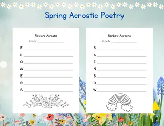 Spring Acrostic Poetry – Vocabulary + Writing – sample page 3