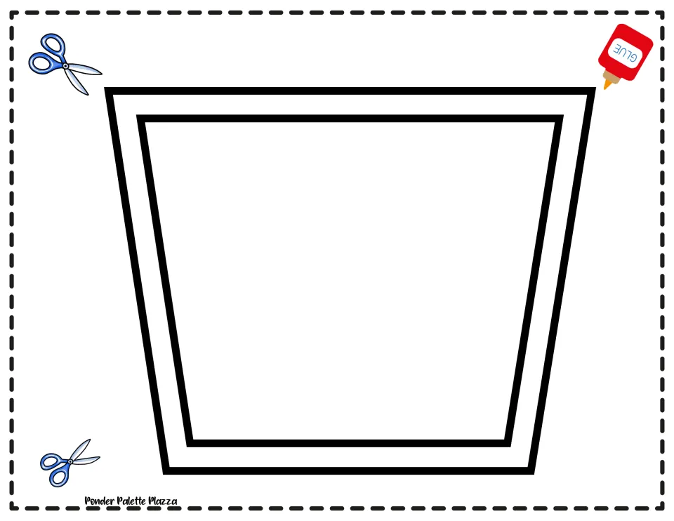 Blackline pot outline: students color the flowerpot base in their own colors, then cut along the outline and glue it down