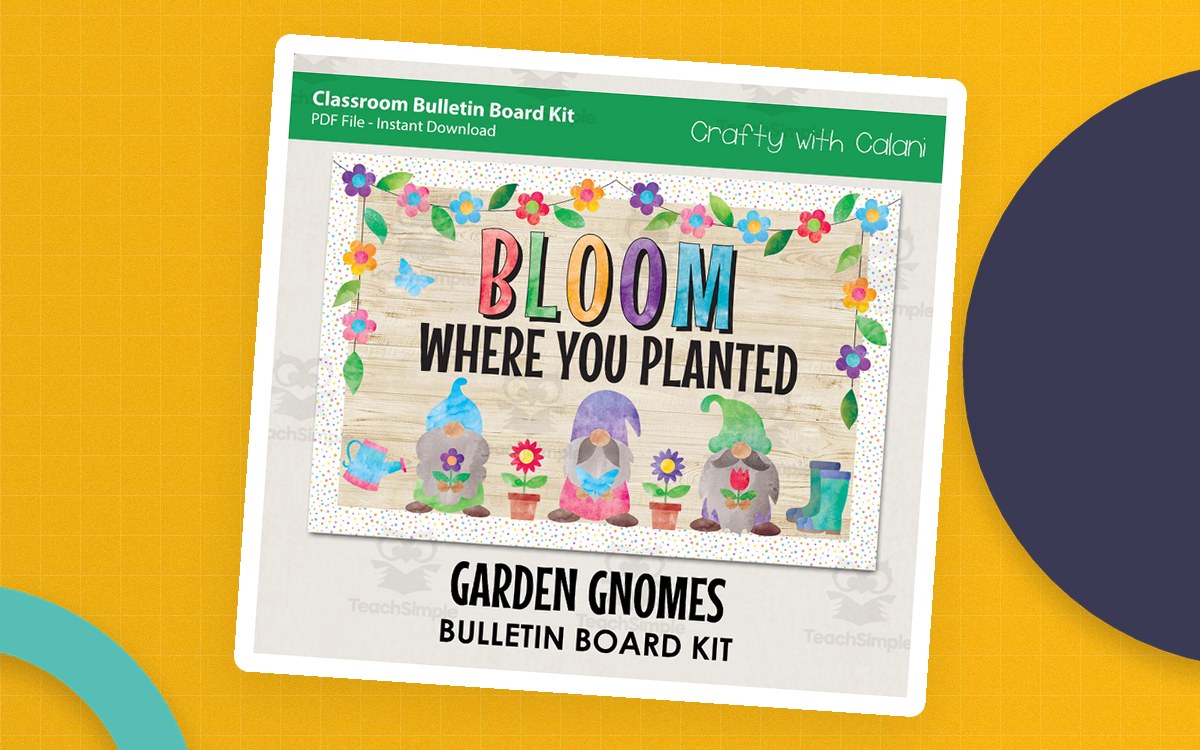 Spring Gnomes Bulletin Board – Classroom Decor Kit teaching resource preview