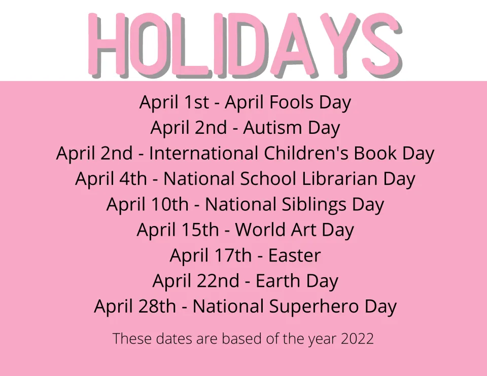 April holidays list: April Fools Day, Children's Book Day, World Art Day, Easter, Earth Day and Superhero Day (2022 dates)
