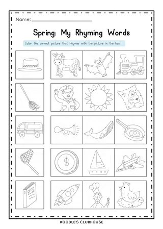 Spring Worksheets – Cut and Paste Activity Set – sample page 4