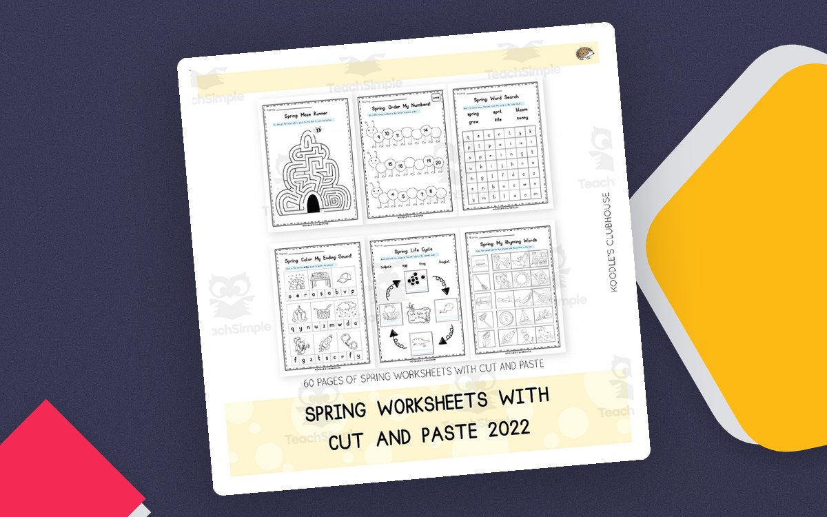 Spring Worksheets – Cut and Paste Activity Set preview