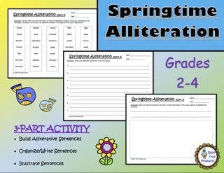 Springtime Alliteration Worksheets – cover