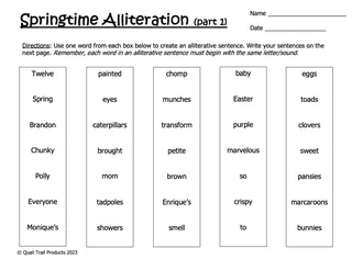 Springtime Alliteration Worksheets – sample page 2
