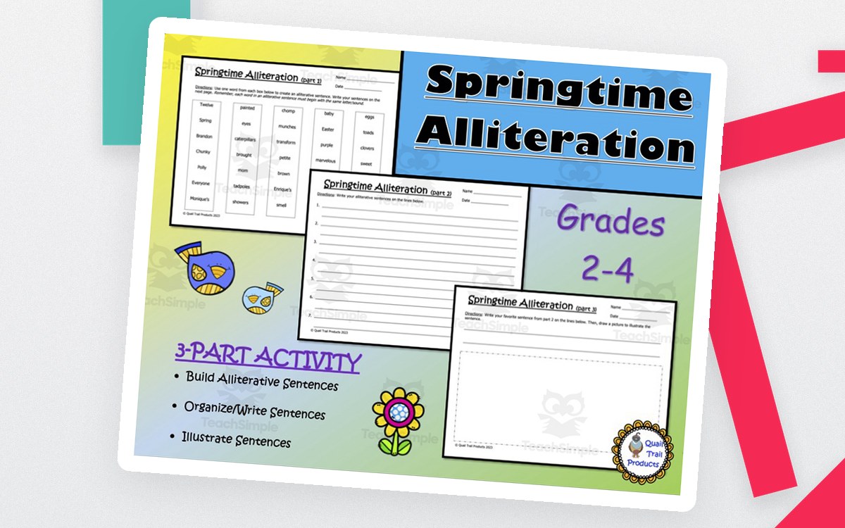 Springtime Alliteration Worksheets preview