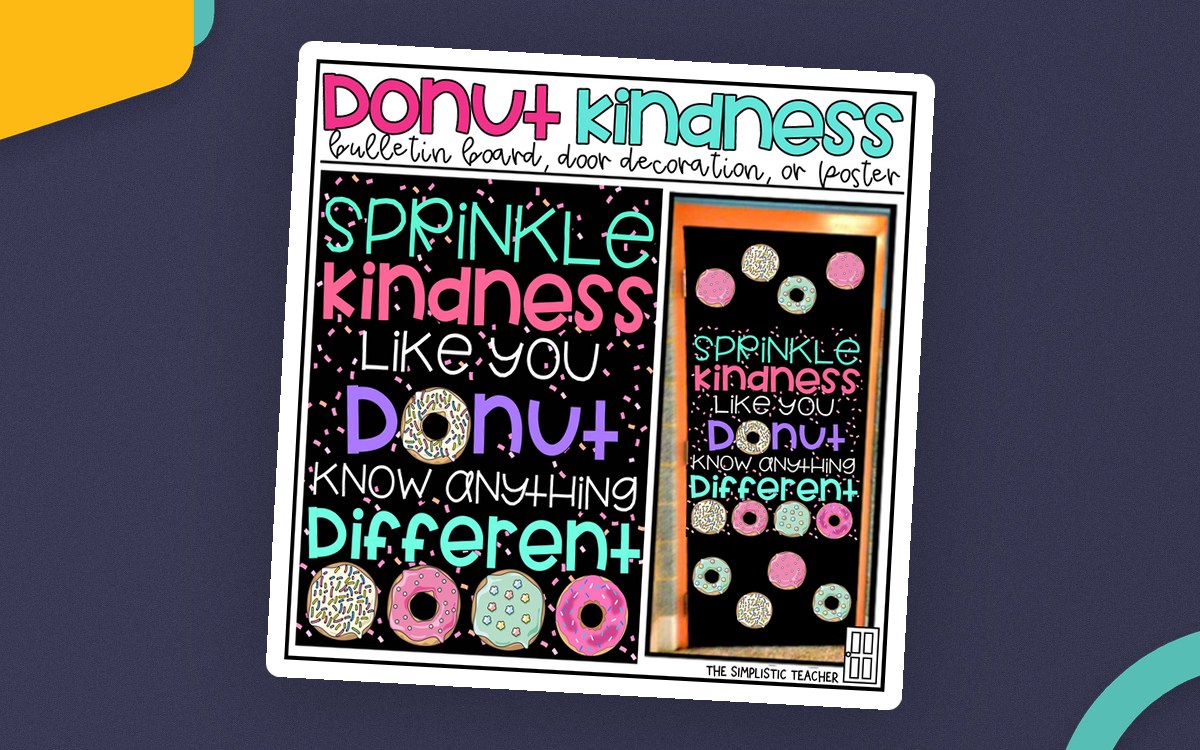 Sprinkle Kindness Donut Bulletin Board Kit, Door Decoration Set, or Poster preview