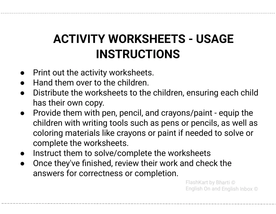 Usage instructions: print the sheets, give each child a copy with pencils and crayons, then review their completed work