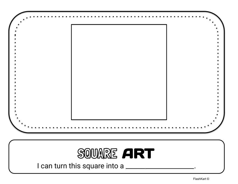 Square Art: students turn a blank square into a picture and complete "I can turn this square into a ___"