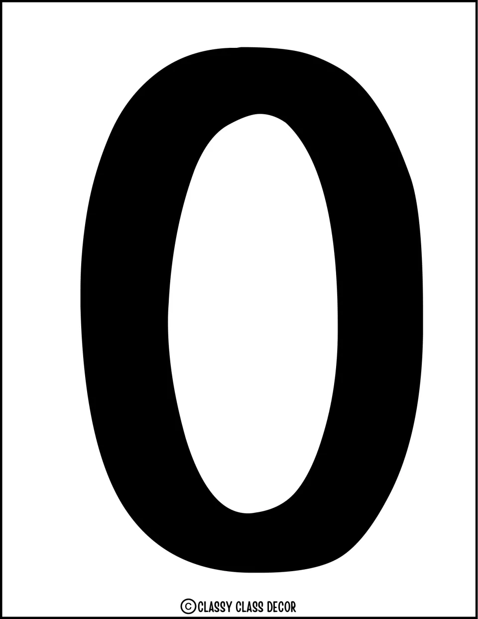 Solid black letter O for the bulletin board or door display message 'You Are Worth More Than Gold'