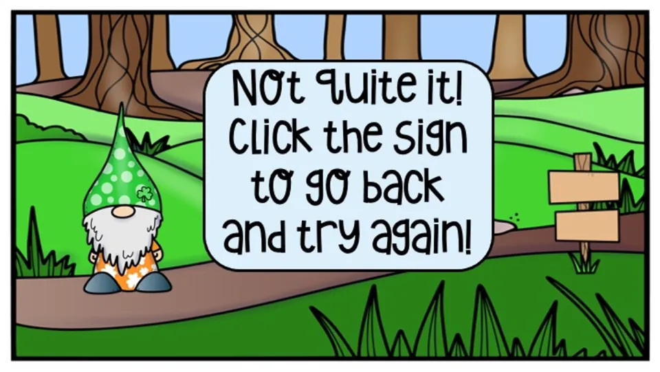Retry feedback for the music game: “Not quite it! Click the sign to go back and try again!”