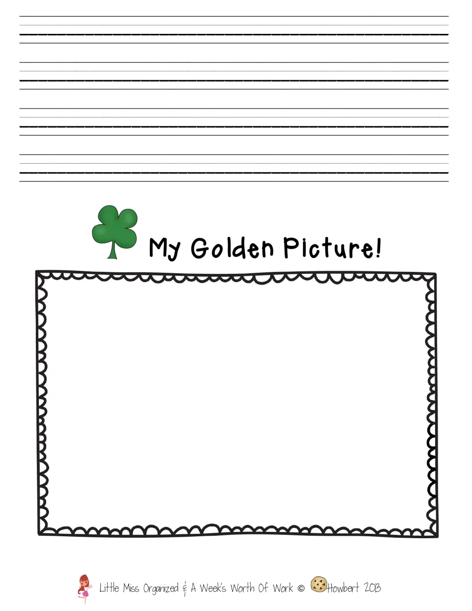 My Golden Picture: students continue their written piece, then draw a matching picture below