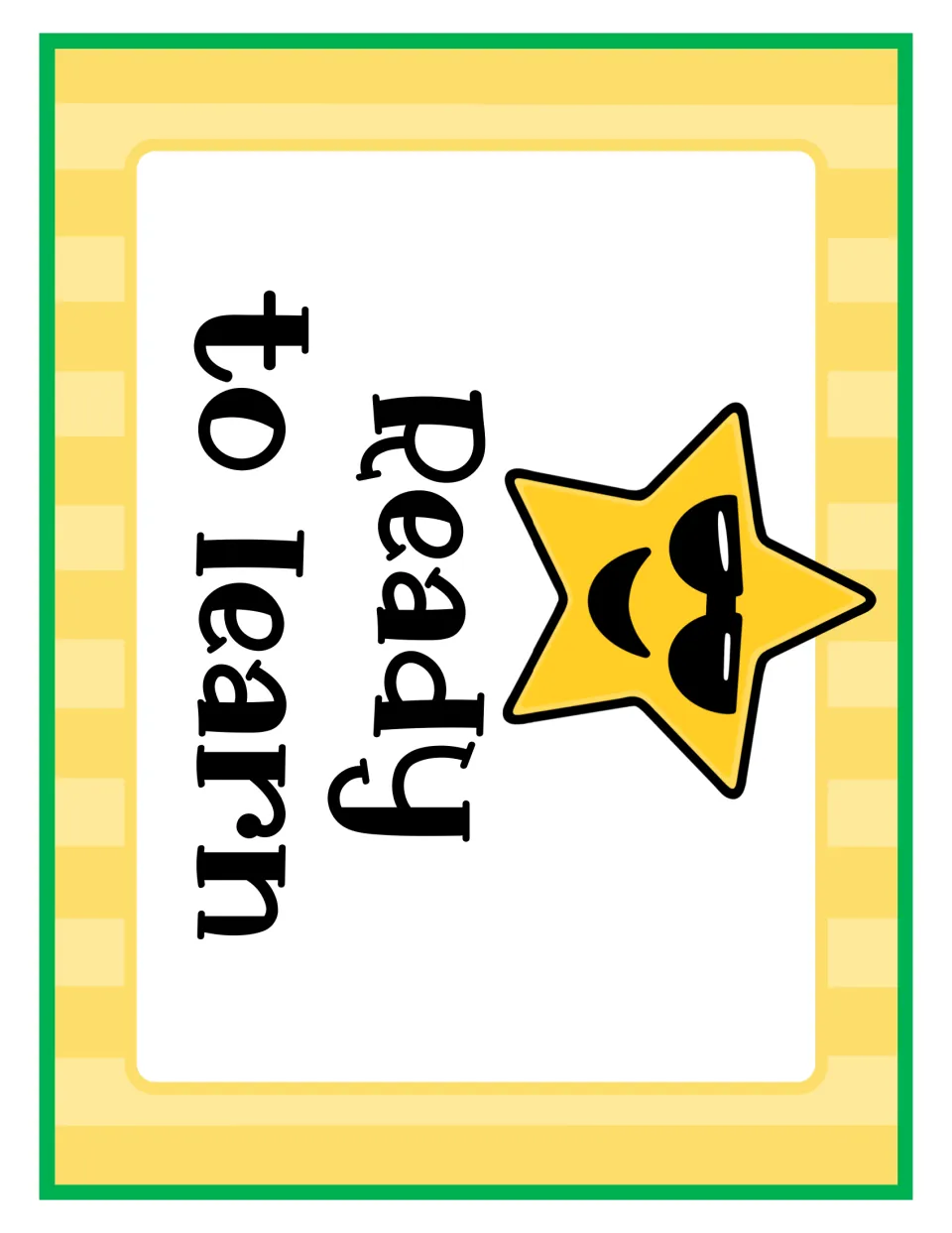 Ready to learn behavior card: the middle clip chart level, with one cool star emoji wearing sunglasses
