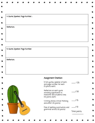 "Stargirl" Activities + Project Menu – sample page 3