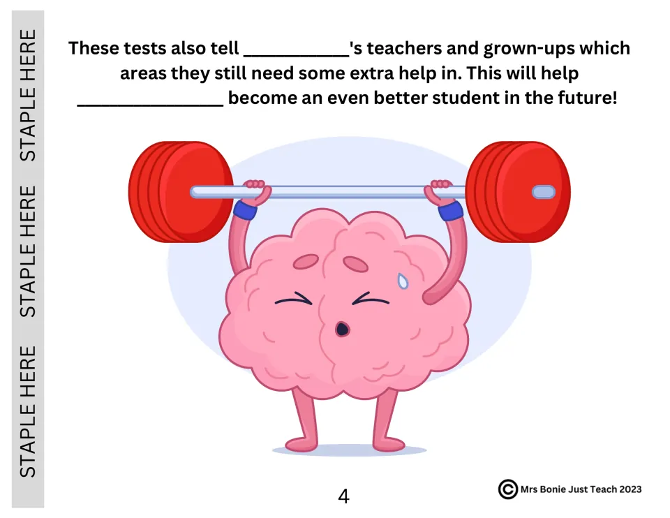 Testing social story page 4: test results tell teachers and grown-ups where students need extra help