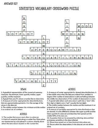 Statistics Vocabulary Crossword Puzzle – sample page 3