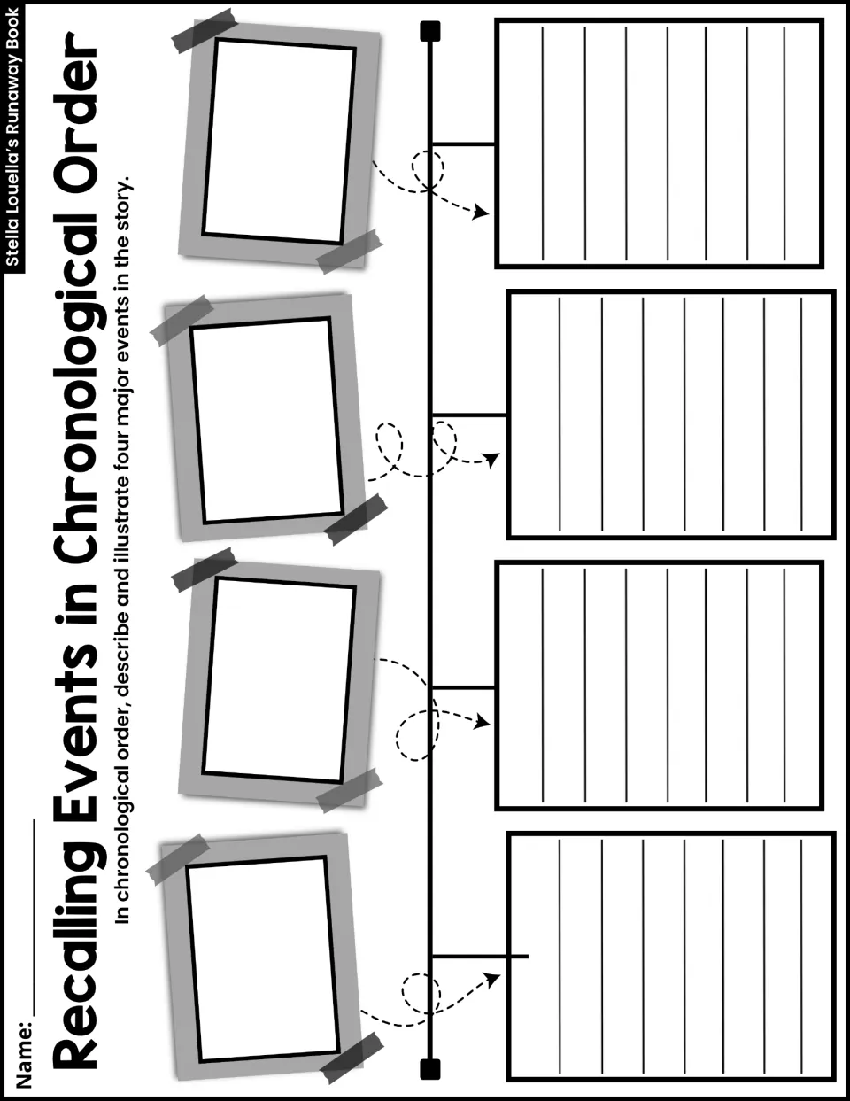 Recalling Events in Chronological Order: students draw and describe four major story events along a timeline