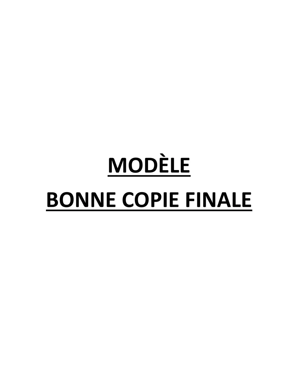 Divider titled Modèle, bonne copie finale, introducing the final good-copy pages for the chosen shoe designs