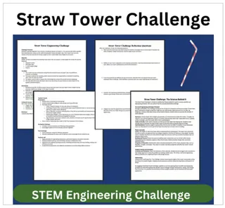 Straw Tower Challenge - MIDDLE SCHOOL - STEM Engineering – preview 2
